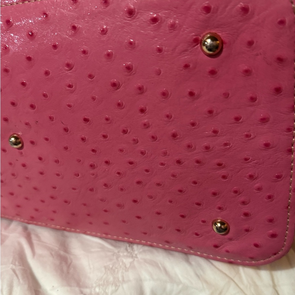 Dooney & Bourke Pink Ostrich-Embossed Tote - Picture 8 of 15